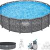 Bestway APX 365 18’x52″ Round Above Ground Swimming Pool Set with Pump & Ladder
