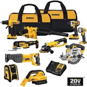 DEWALT 20V MAX Power Tool Combo Kit, 10-Tool Cordless Power Tool Set with 2 Batteries and Charger (DCK1020D2)