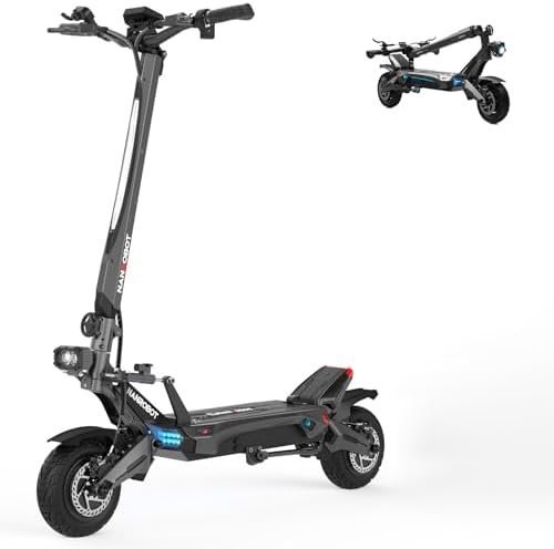 NANROBOT Electric Scooter Adults 50mph Dual Motor Electric Scooter with Suspension 80Miles Range Fast Sports Escooter Folding 10″ Off Road Tires 330LBS Max Load Complies with UL2272 Certification