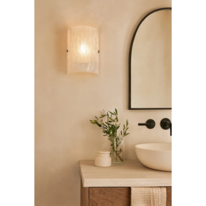 Badezimmer-Wandleuchte mit handgefertigtem Glasschirm