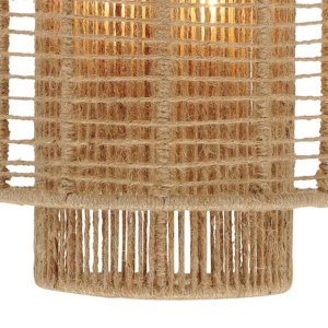 Wandleuchte mit Juteschirm und zwei Lichtquellen