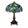 Tischlampe mit handgefertigtem Tiffany-Glas und Glasschirm