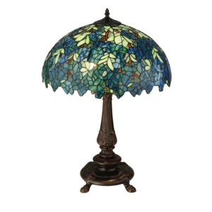 Tischlampe mit handgefertigtem Tiffany-Glas und Glasschirm