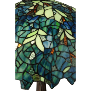 Tischlampe mit handgefertigtem Tiffany-Glas und Glasschirm