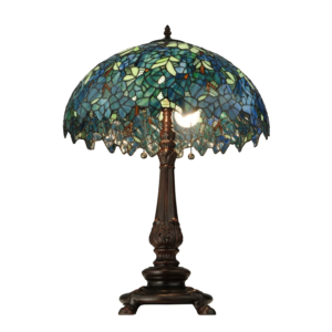 Tischlampe mit handgefertigtem Tiffany-Glas und Glasschirm
