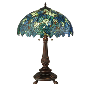 Tischlampe mit handgefertigtem Tiffany-Glas und Glasschirm