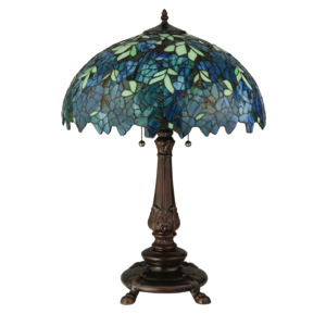 Tischlampe mit handgefertigtem Tiffany-Glas und Glasschirm